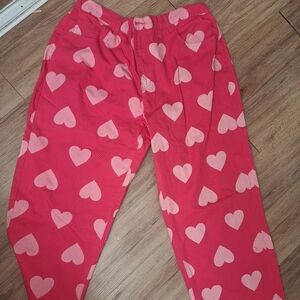 SHEIN Women's Red Heart Print Flare Jeans